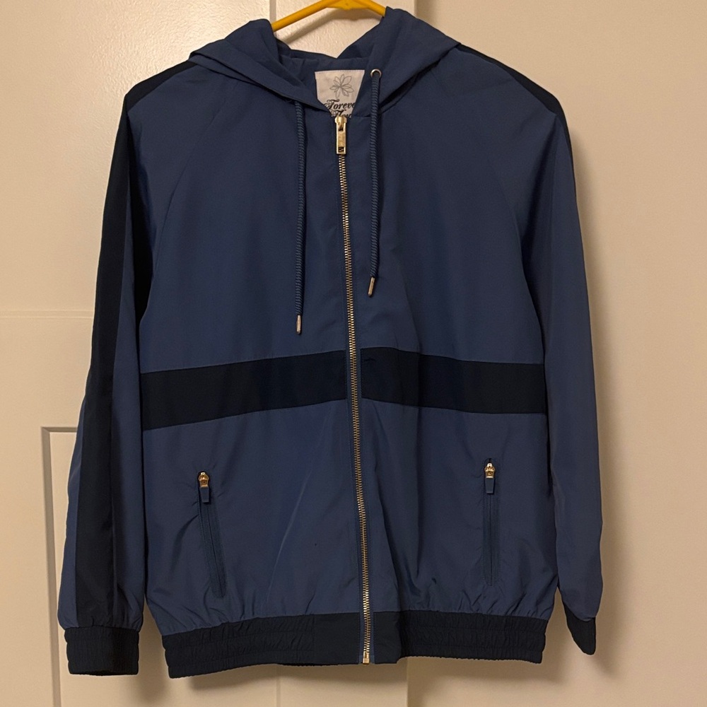 Forever Flower Blue Hooded Spring Jacket